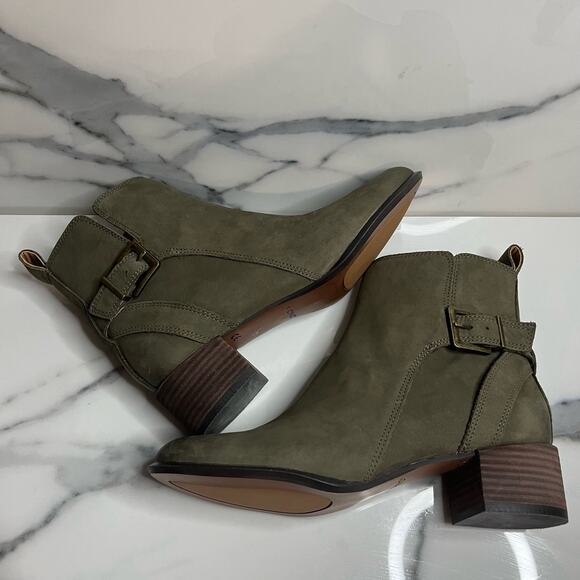 Vionic | Women's Olive Nubuck Leather Comfort Waterproof Ankle Sienna Boots Sz 5 - Picture 7 of 8